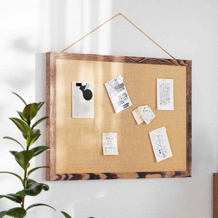 Flash Furniture Juno Rustic Wall Mount Linen Board w/Wood Push Pins, 20x30, Torched Brown HGWA-LINEN-20X30-BRN-GG